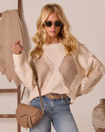 Chai Reverie Raised Stitch Knit Sweater