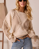 Chai Reverie Raised Stitch Knit Sweater