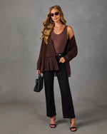 Marlee Knit Tulle Hem Cardigan