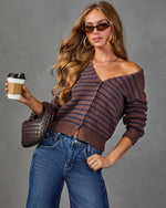 Tessa Striped Knit Cardigan