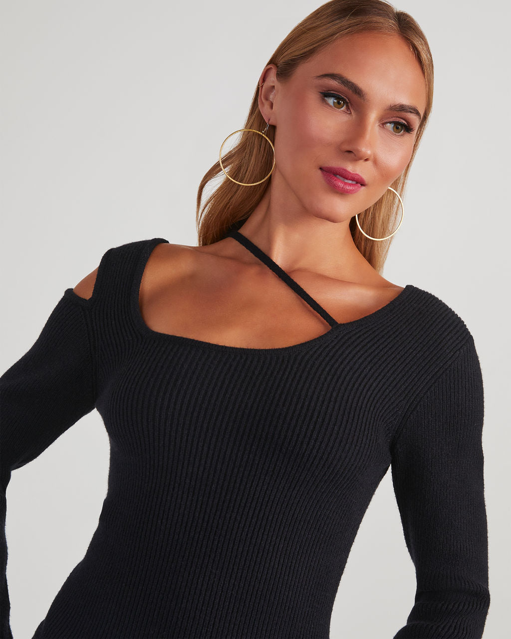 Clifton Cutout Neck Mini Sweater Dress – VICI