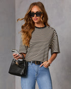 Alaine Striped Short Sleeve Top