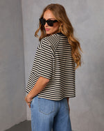 Alaine Striped Short Sleeve Top