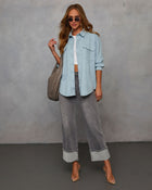 Blue % Gather Together Suede Shacket-1