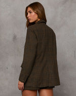 Dark Mocha % Helen Plaid Blazer-4
