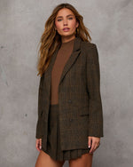 Dark Mocha % Helen Plaid Blazer-3