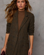 Dark Mocha % Helen Plaid Blazer-5