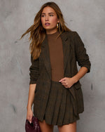 Dark Mocha % Helen Plaid Blazer-1