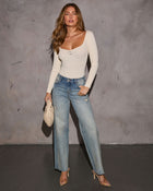 Cream % Wrapped In A Dream Bow Embellished Sweater-7