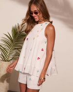 Petal Party Embroidered Cotton Floral Top