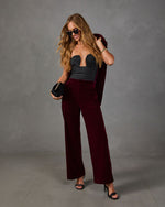 Secret Agenda Velvet Straight Leg Pants