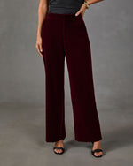 Secret Agenda Velvet Straight Leg Pants