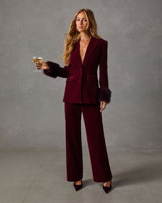 Secret Agenda Velvet Straight Leg Pants
