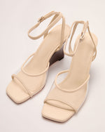 Riviera Darling Vegan Leather Clear Wedge Heels