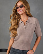 Bellmont Ribbed Knit Short Sleeve Sweater