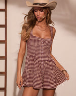Carlena Cotton Gingham Romper