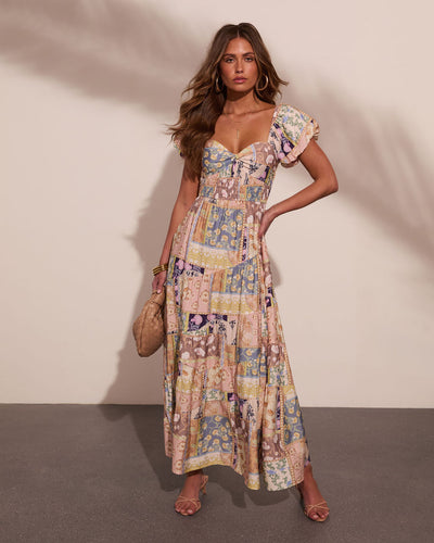sachin and babi light blue dress Patchwork Black and White Maxi Dress with Ruffled Hem L / Black and White main image 1