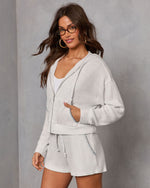 Kelaya Ribbed Drawstring Hoodie