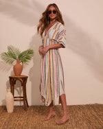 new 2017 dress linen At Beachside Flowy Linen Midi Dress VICI
