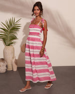 Sun Reverie Abstract Striped Maxi Dress