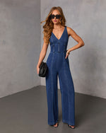 Weekend Blue Sleeveless Denim Jumpsuit