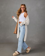 Modern Charm Knit Diamond Stitch Duster Cardigan