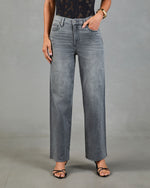 VICI Icon Super Stretch High Rise Raw Hem Straight Color Jeans