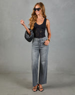VICI Icon Super Stretch High Rise Raw Hem Straight Color Jeans