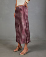 Alirah Satin Polka Dot Midi Skirt