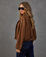 Classic Heritage Faux Suede Bubble Hem Jacket