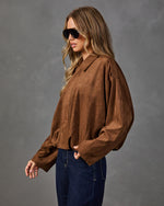 Classic Heritage Faux Suede Bubble Hem Jacket