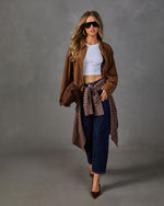 Classic Heritage Faux Suede Bubble Hem Jacket