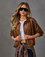 Classic Heritage Faux Suede Bubble Hem Jacket