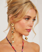 Gold % Etta Textured Drop Earrings-1