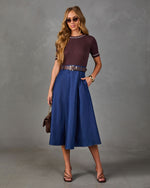 Fall Calling Belted Color Block Maxi Dress