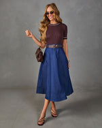 Fall Calling Belted Color Block Maxi Dress