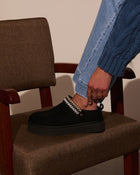 Black % Selena Platform Slippers-1