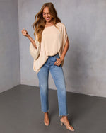 Champagne % Mallena Slit Sleeve Top-2