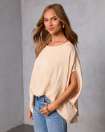 Champagne % Mallena Slit Sleeve Top-3