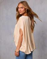 Champagne % Mallena Slit Sleeve Top-4