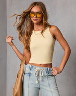 Yellow % Veneta Ribbed Tank Top-1