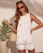 Petal Party Embroidered Floral Shorts