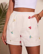Petal Party Embroidered Floral Shorts
