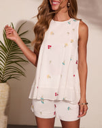 Petal Party Embroidered Floral Shorts