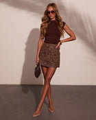 Heather Point Paisley Mini Skirt