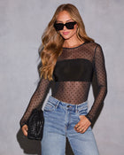 Jesayln Sheer Polka Dot Bodysuit