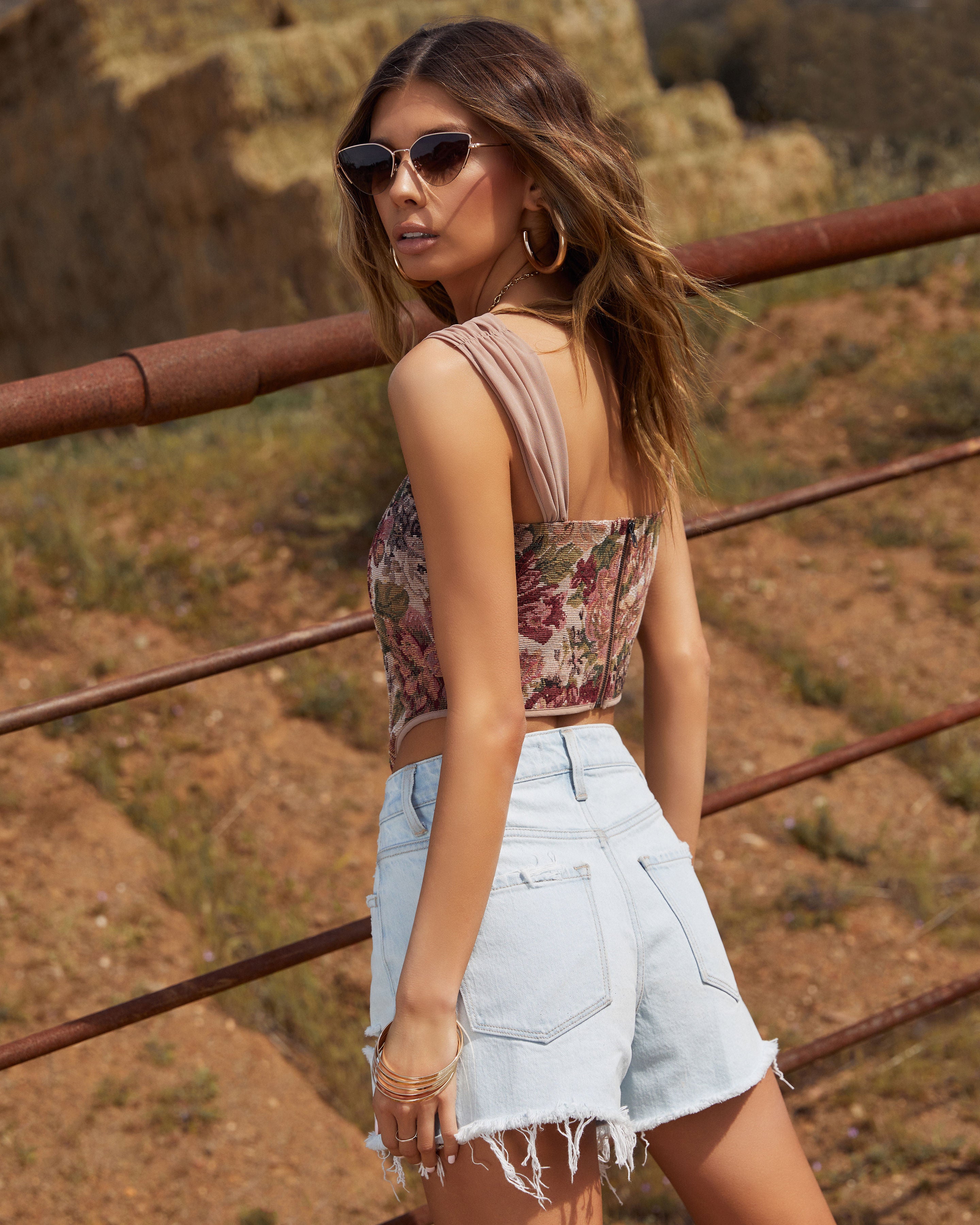 Ameri VINTAGE ラグランフラワートップス Ameri VINTAGE - AMERI♡レトロフラワーラグラントップス アメリ 花柄