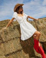 White % Pure Essence Tiered Babydoll Dress-3