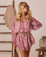 Hollow Stitch Paisley Mini Dress