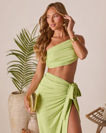 Lime % Bahamas One Shoulder Crop Top-5